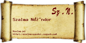 Szalma Nándor névjegykártya