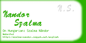 nandor szalma business card