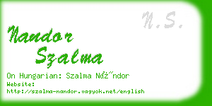 nandor szalma business card